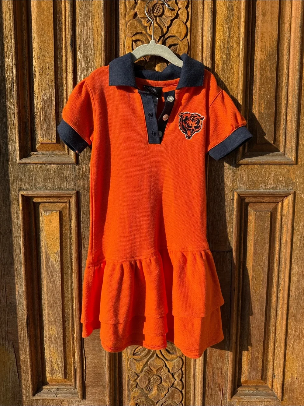 NFL Chicago Bears Orange and Navy Polo Dress for Kids Size 4T